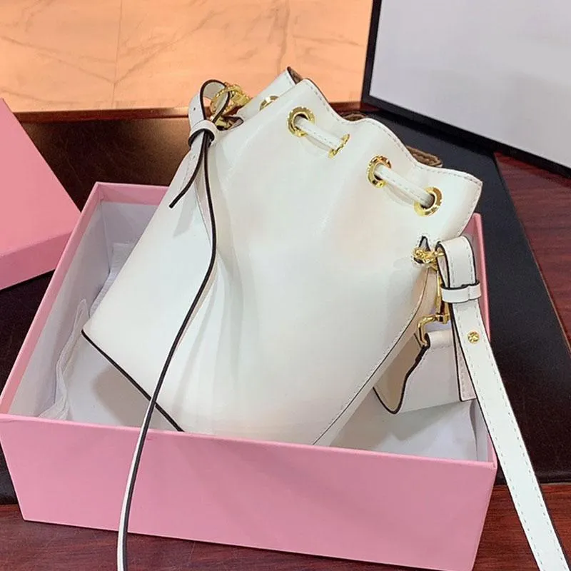 High Quality Drawstring Bucket Bag Fashion F Letter Genuine Leather Crossbody Bag Women Mini Handbag Purse shoulder Bags Lady Tote Bag