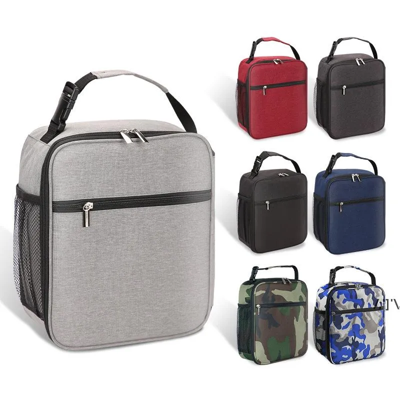 Insulated Ice Cooling Tote Oxford Thermo Lunch Bag Cold Insulation Portable Reusable Adults Travel Outdoor Work Hiking Picnic RRF12745