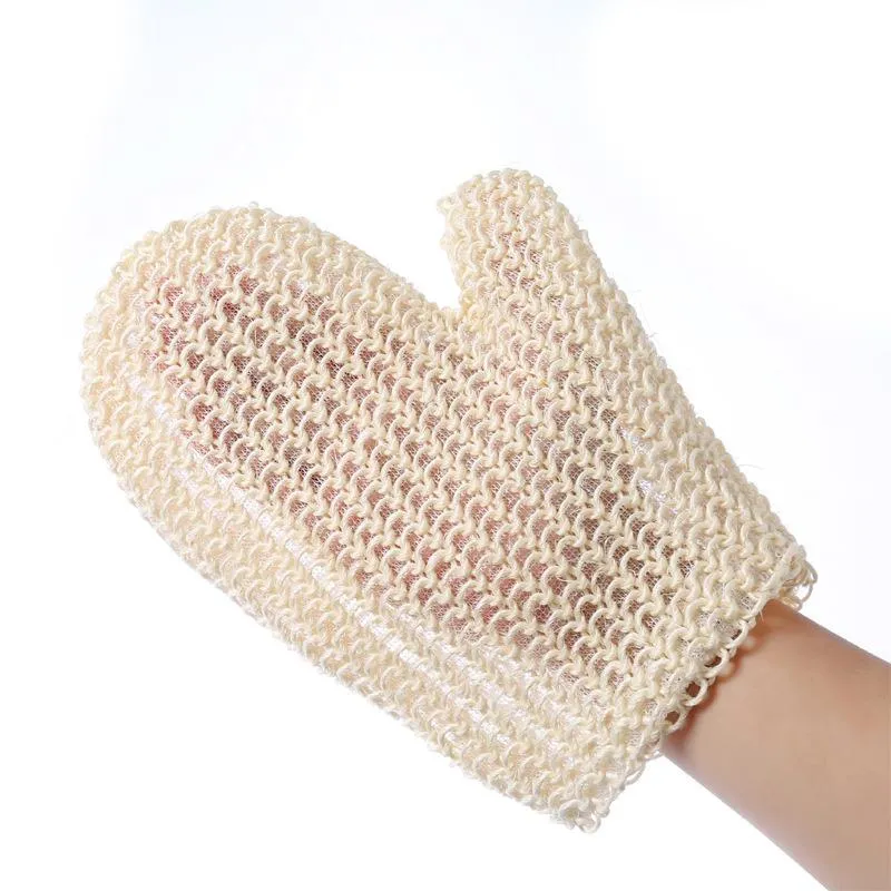 Natural Sisal Bath Gloves 20*16cm Spa Shower Scrubber Mitt Soften Skin Shower Glove