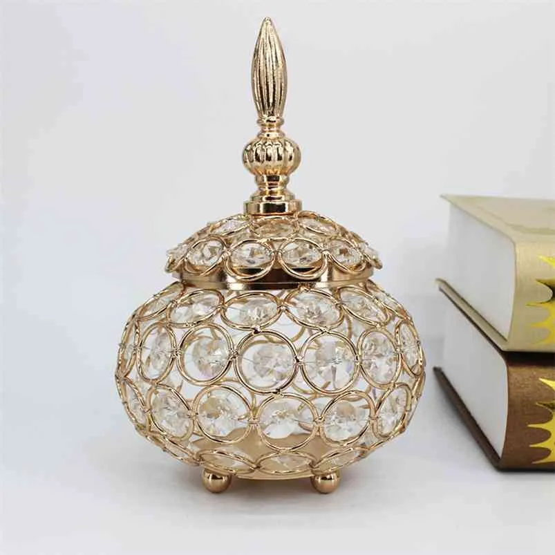 Imuwen Crystal Candle Holder Ball Candlestick Box Biżuteria Centerspecces Table Candelabra do dekoracji domu 210722