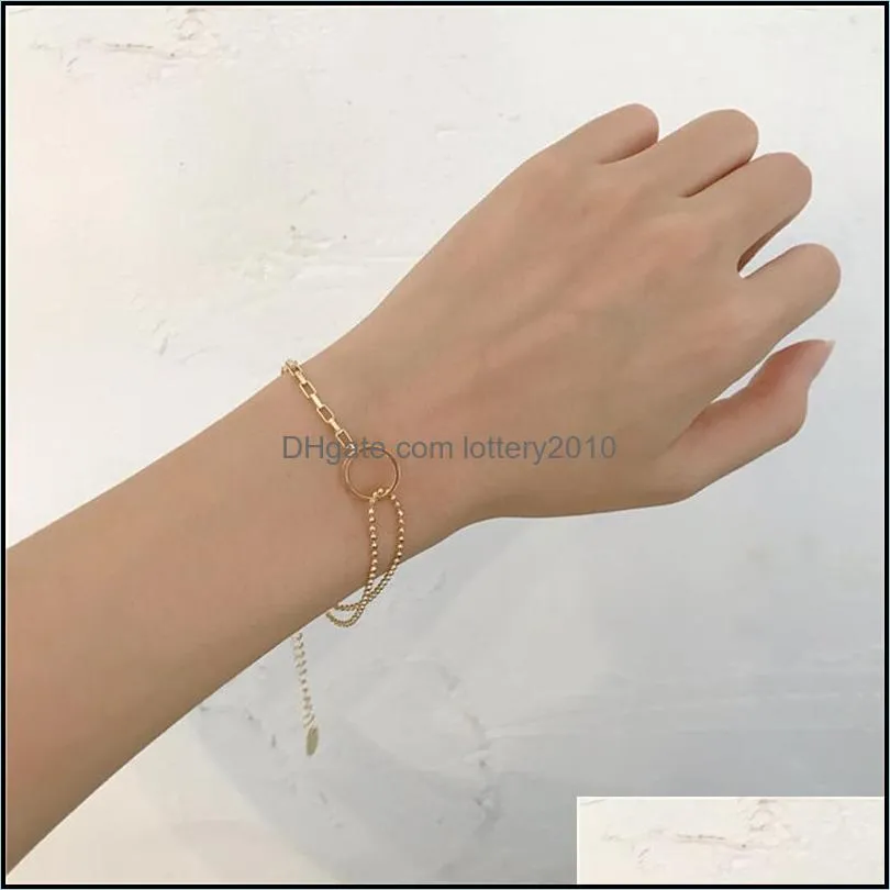 Link, Chain INS Style Hand Catenary Fashion Personality Geometry Hollow Out Round Shape Jewelry Valentine`s Day Gifts Sell Like Cakes