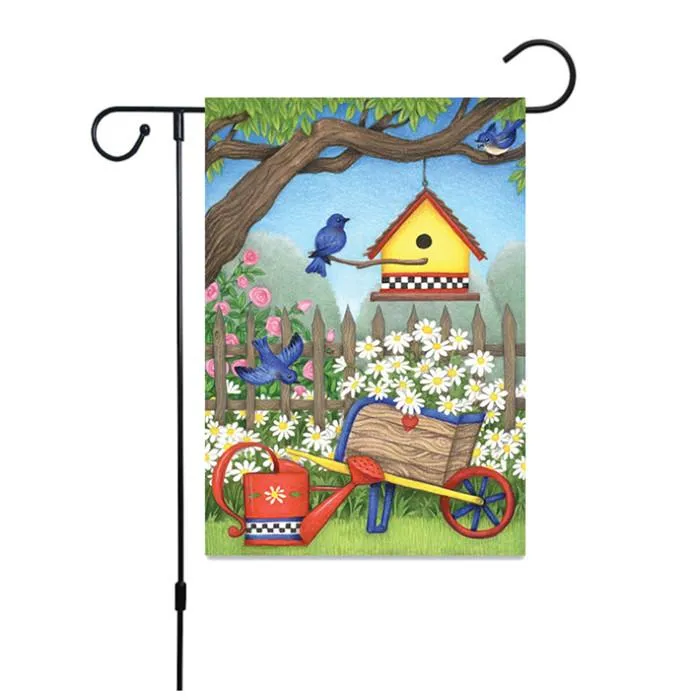 Animal Garden Flag Easter Rabbit Egg Double-sided Print Banner DIY Yard Garden Decoration Flags 47*32cm YHM528