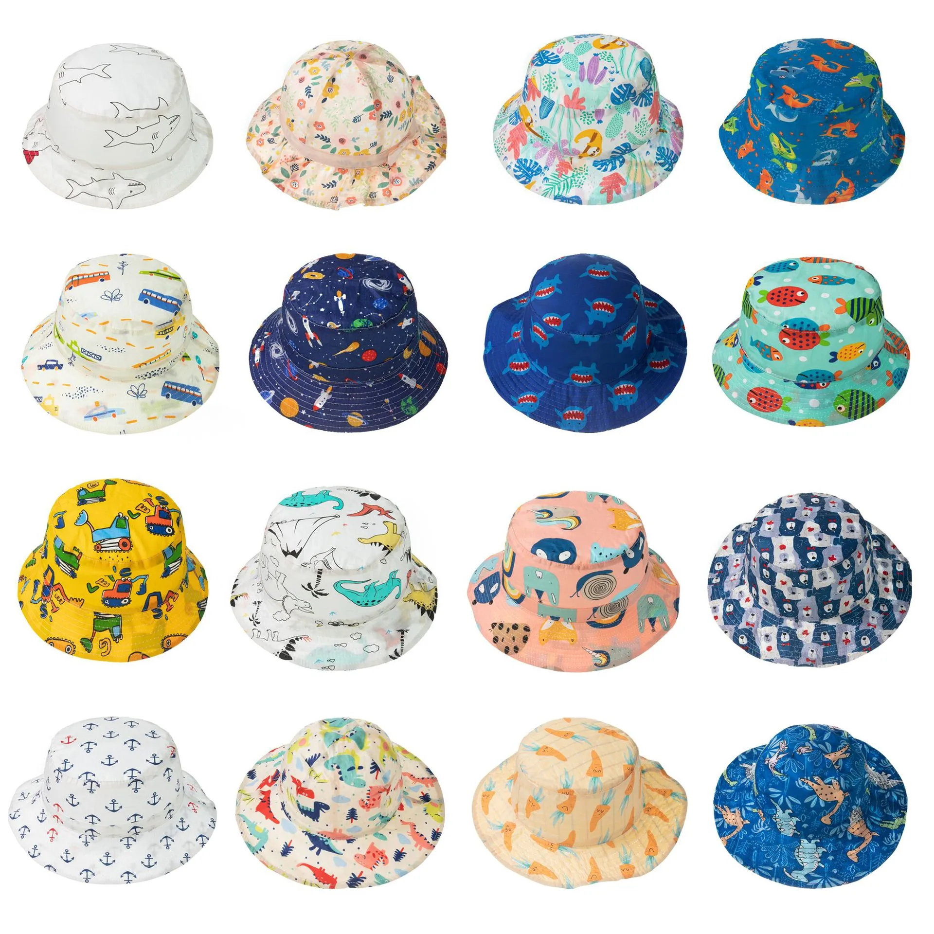 Sommar baby hatt för tjejer panama barn bucket hattar våren höst resa strand stor rand babe cap tjej sunhats 24 färger