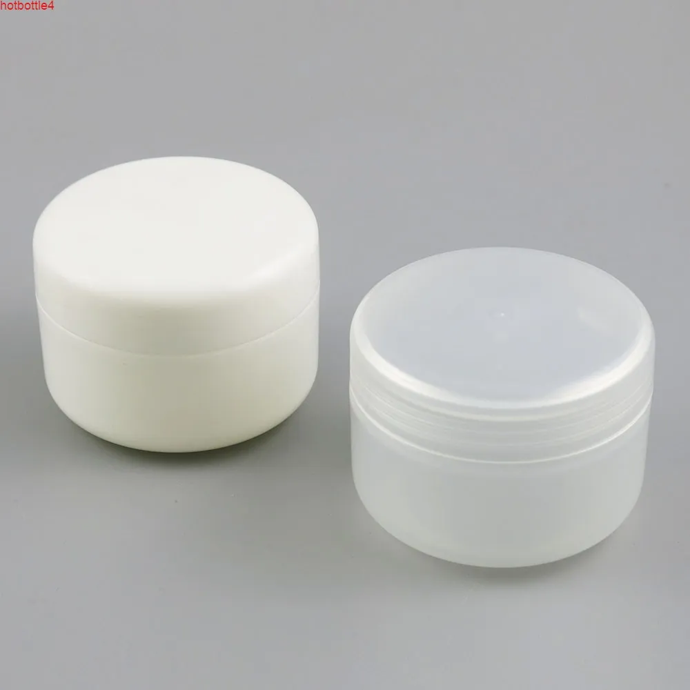 30pcs 250g Grand pot de sirop de sérum en plastique blanc clair PP Flacons rechargeables vides Pots cosmétiques Maquillage Crème Lotion Conteneur de haute qualité