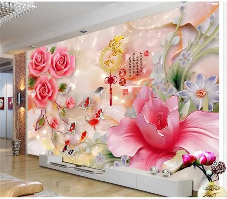 Custom Mural Wallpaper 3D Stereo Magnolia Rose Oil... From Dou08, $7.43 ...