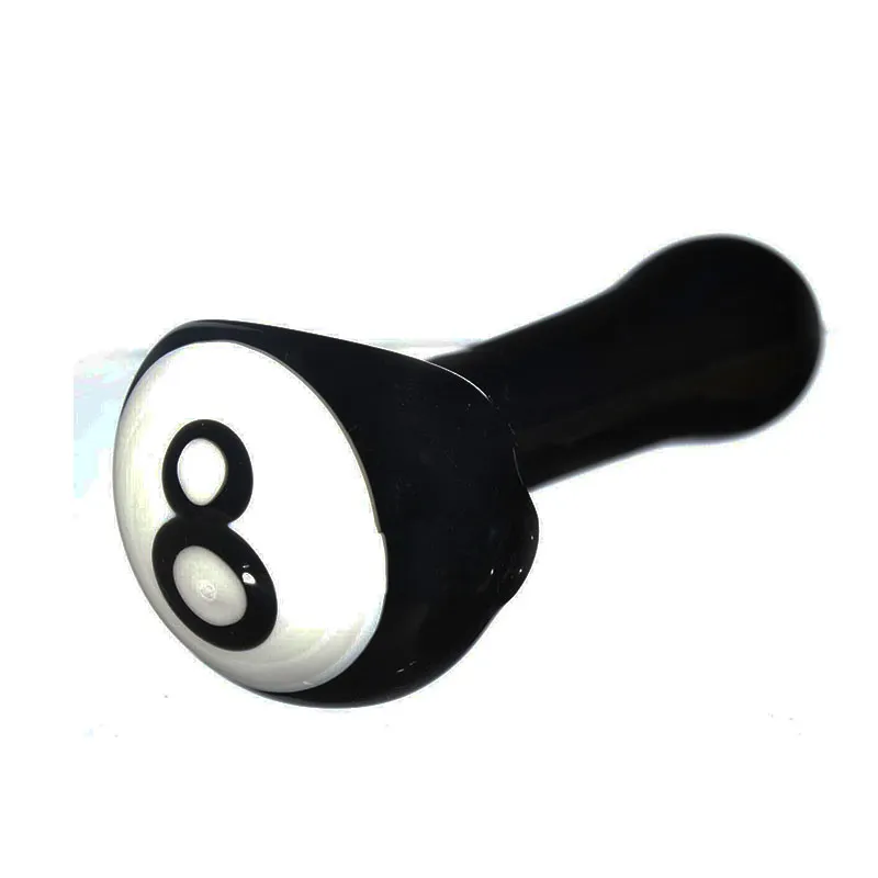 Vente en gros Magic 8 Ball Glass Hand Cuillère à fumer Pipe Brûleur à tabac Herb Bowl 4.5 pouces