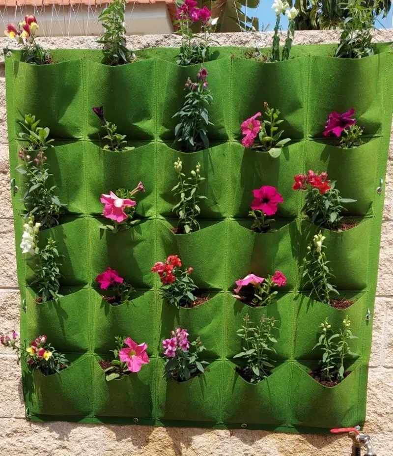 Planters Pots 9/18/36/64 포켓 녹색 성장 가방 재배자 수직 정원 야채 생활 가방 묘목 벽 교수형 식물 성장