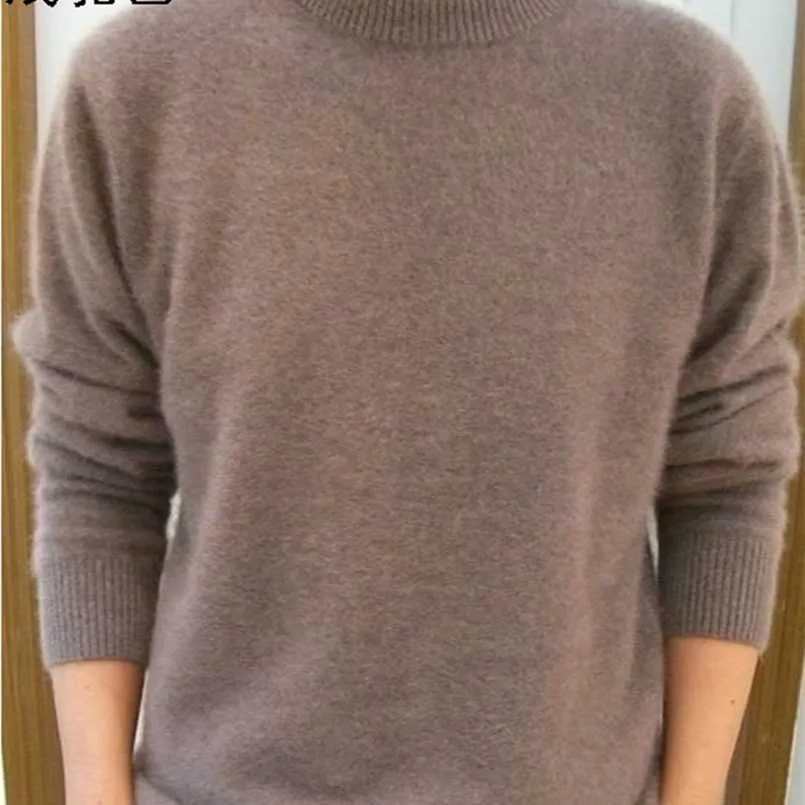 Lafarvie Off Sale Standard Solid Pullovers Full Sleeves O-Neck 100% Mink Cashmere Sweaters Autumn Winter Men Casual Knit Jumper 211018