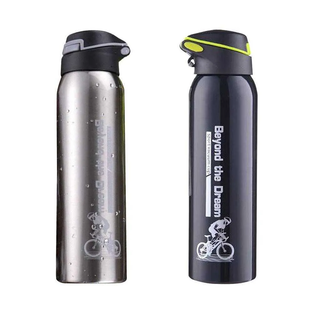 500ml Bike Water Bottle Warm-keeping Water Cup Sports Kettle Riding Aluminum Alloy Thermos Cup For Cycling Bike Accessories Y0915