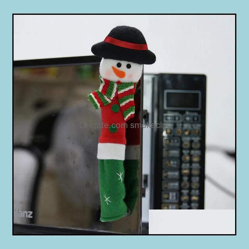 Christmas Refrigerator Door fridge knob Microwave Oven snowman Kitchen Appliance Handle Covers Set of 3 free shipping