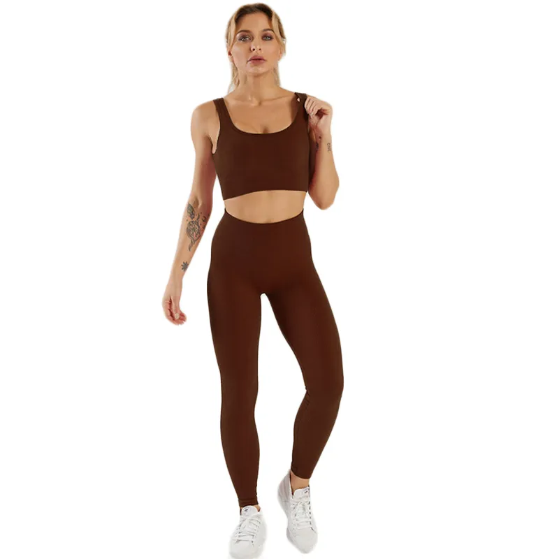 Seamless High Waisted Seamless Yoga Set For Women Elastic Sports Leggings  And Pants For Gym And Workout From Ylz5, $34.86