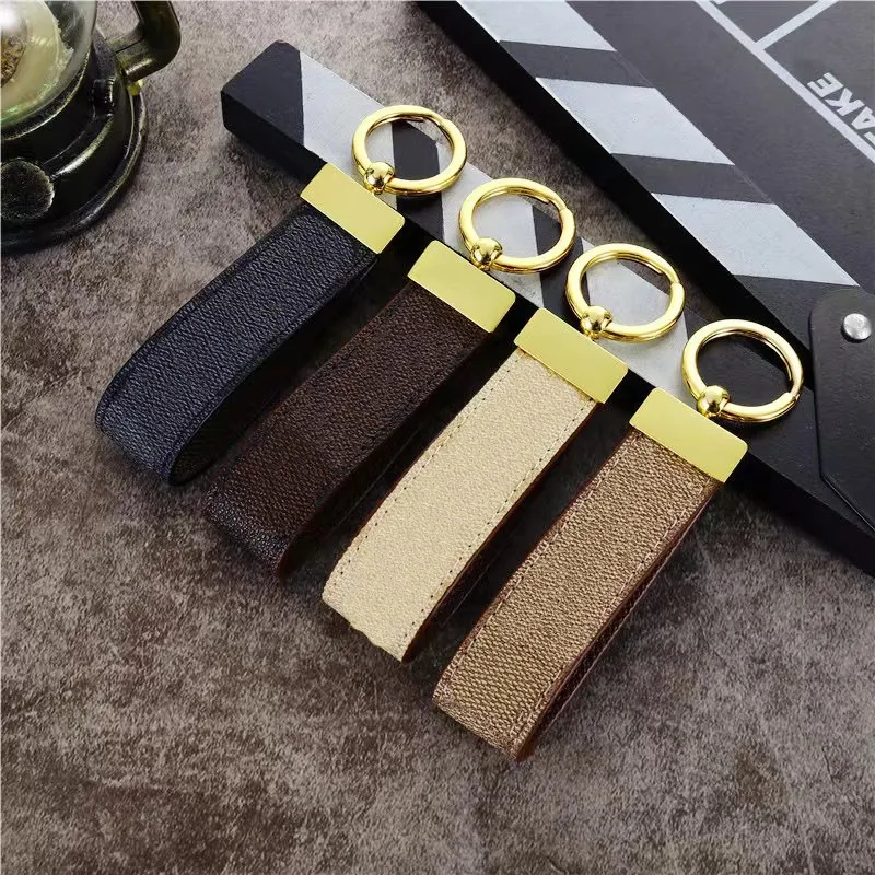 Designer Pattern Leather Keychain Luxury Leder Lanyard Keychains Men Women Car Key Ring Fashion Key Accessory Keyrings Gifts