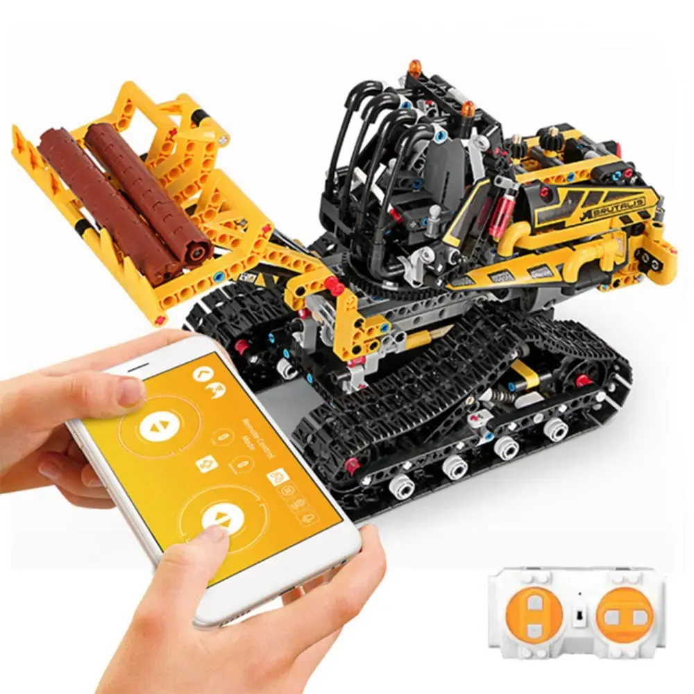 Mofun DIY 2.4G Block Building Programmable App / Stick Control تفاعل الصوت Smart RC Robot Car - Machinery