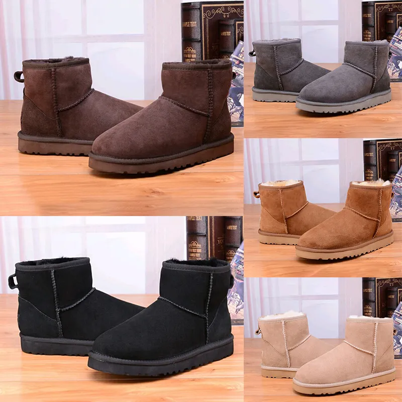 Femmes hiver neige gris châtaigne mode classique cheville botte courte femmes dames filles chaussons bottes confortables chaussures noires taille 36-41