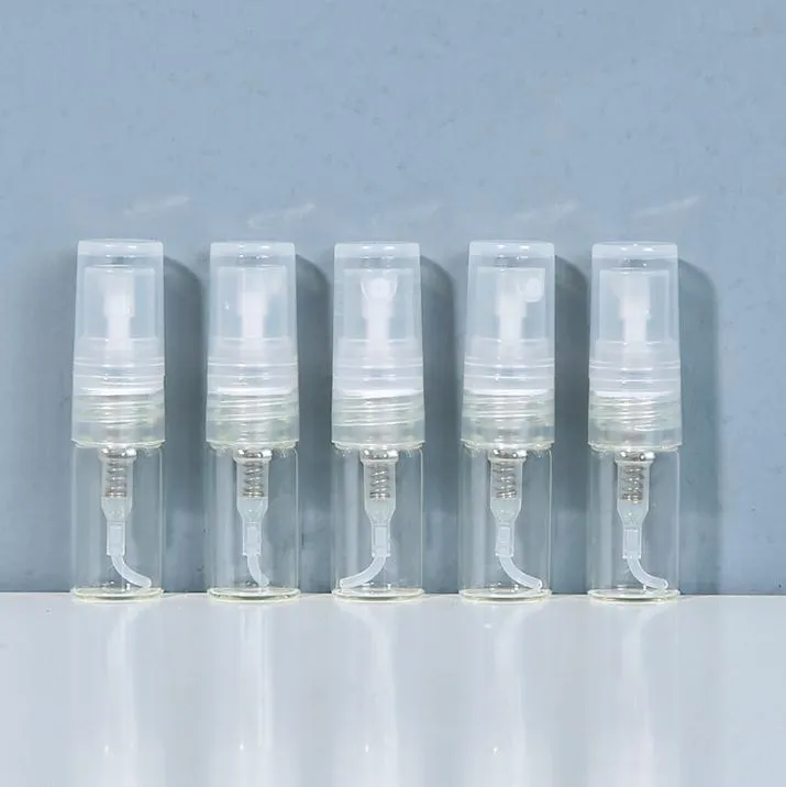 Wholesale 2ml Стеклянные парфюмерные флаконы Пустые духи Бутылки для образцов распылитель распылитель для продажи 1500 штурмов / лот