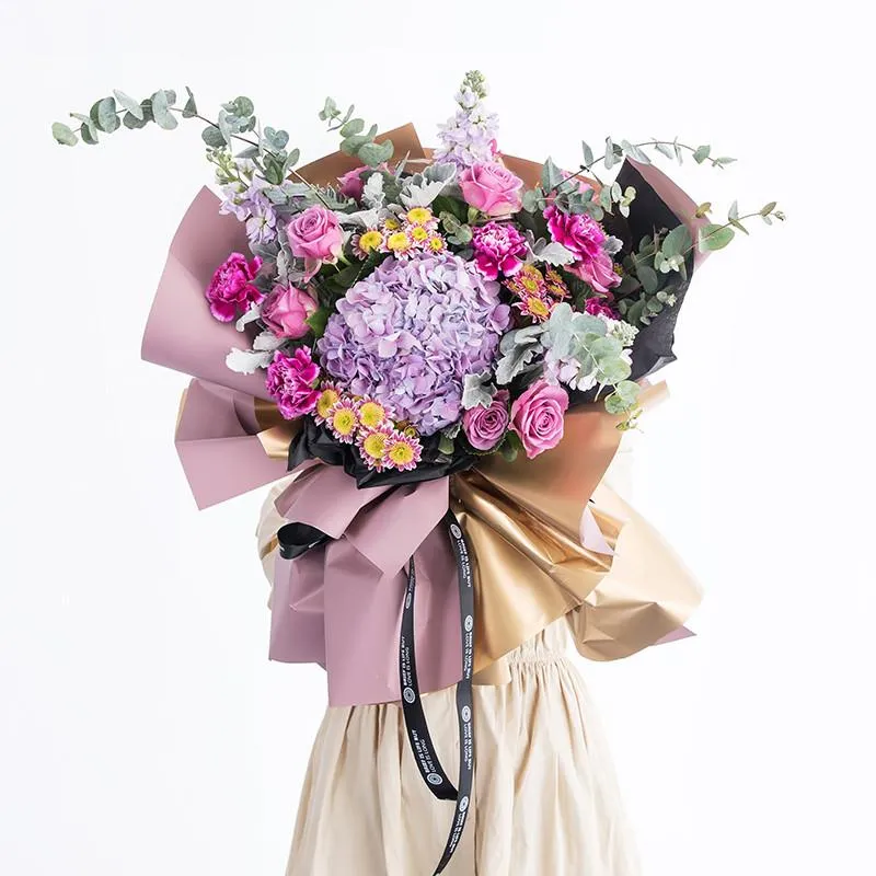 Double Sided Color Flower Wrapping English Paper 2022 Florist Blossom  Bouquet Present Wrapped English Paper 2022 Korean Style Gift Warp Packaging  RRE13342 From Top_health, $7.02
