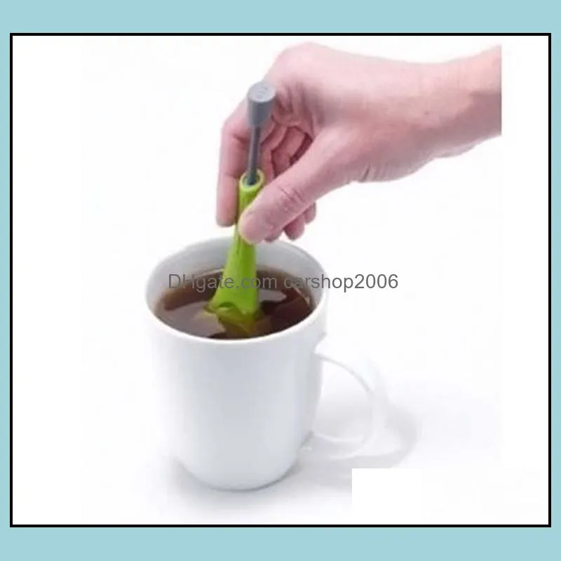 Total Tea Infuser Food Grade Silicone Infuser Make Tea Infuser filer Creative Stainless Steel Tea Strainers Free Shipping DH0331