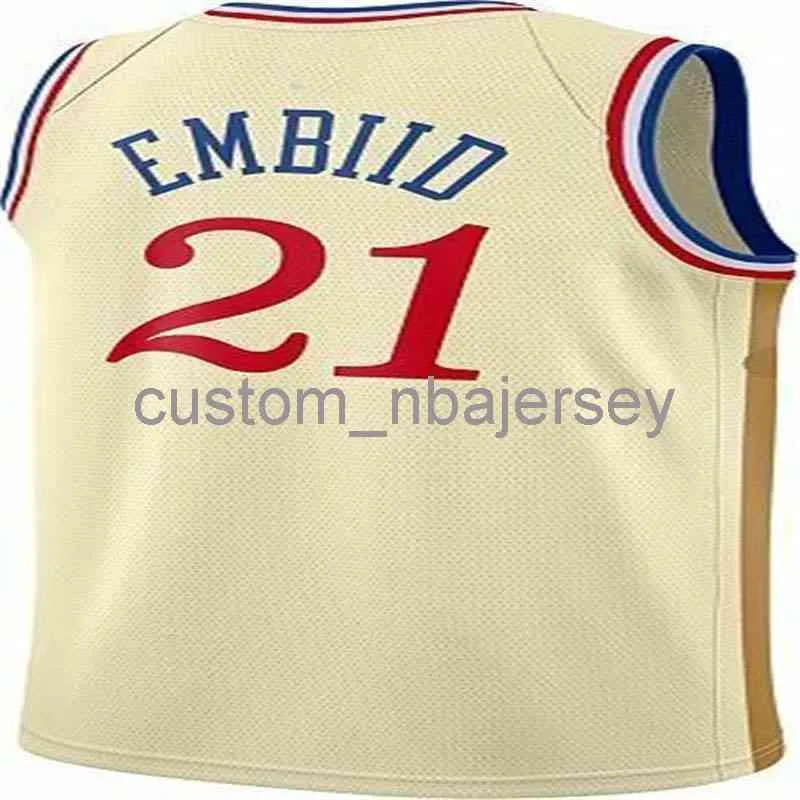 Mens Women Youth Joel Embiid # 21 Swingman Jersey cucito nome personalizzato qualsiasi numero Maglie da basket