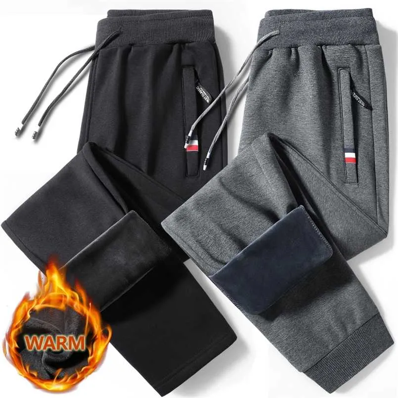 Vinter varma byxor män bomull fitness sportkläder tracksuit bottoms mager sweatpants byxor spårbyxor mens joggers m-8xl k340 211013