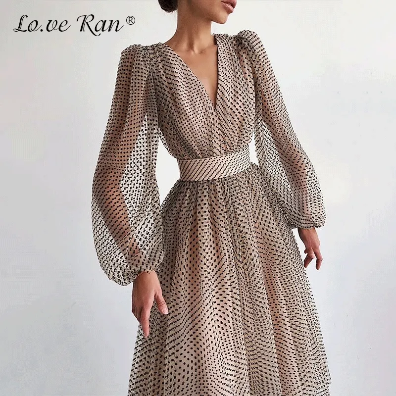 sachin and babi light blue dress Polka Dot Faux Wrap Dress