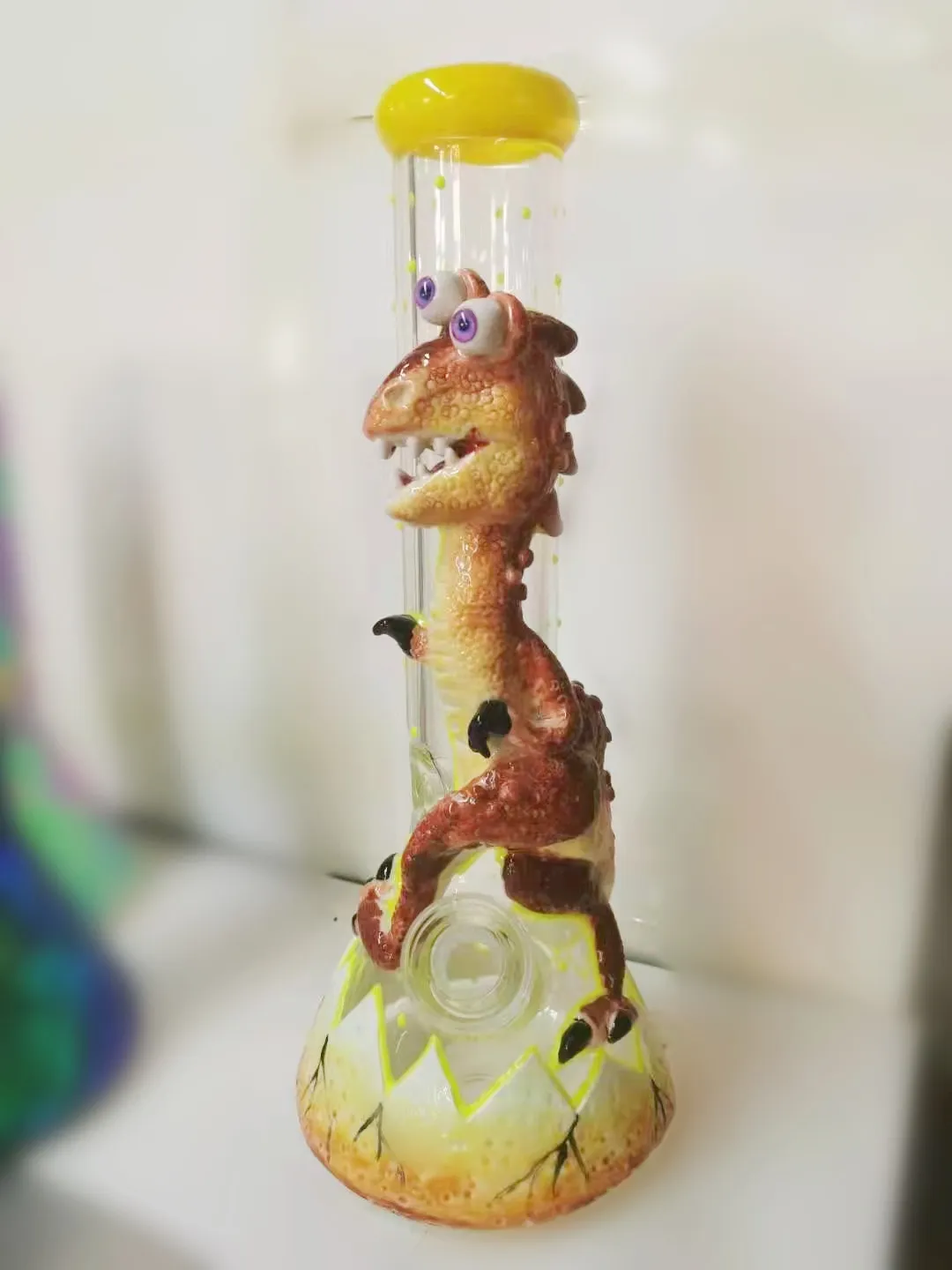 Narghilè in vetro Bong 3D Animal Design Bong in vetro fatto a mano Bong di carattere Pipa da fumo Olio Dab Rig Ciotola da 14 mm