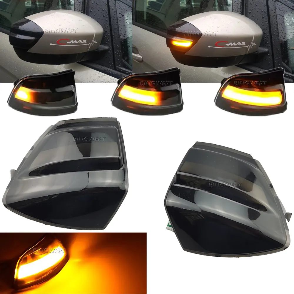 2X LED الديناميكي بدوره إشارة ضوء مرآة الجانب مصباح مؤشر غريب متسلسل لفورد S-MAX 07-14 Kuga C394 08-12 C-MAX 11-19