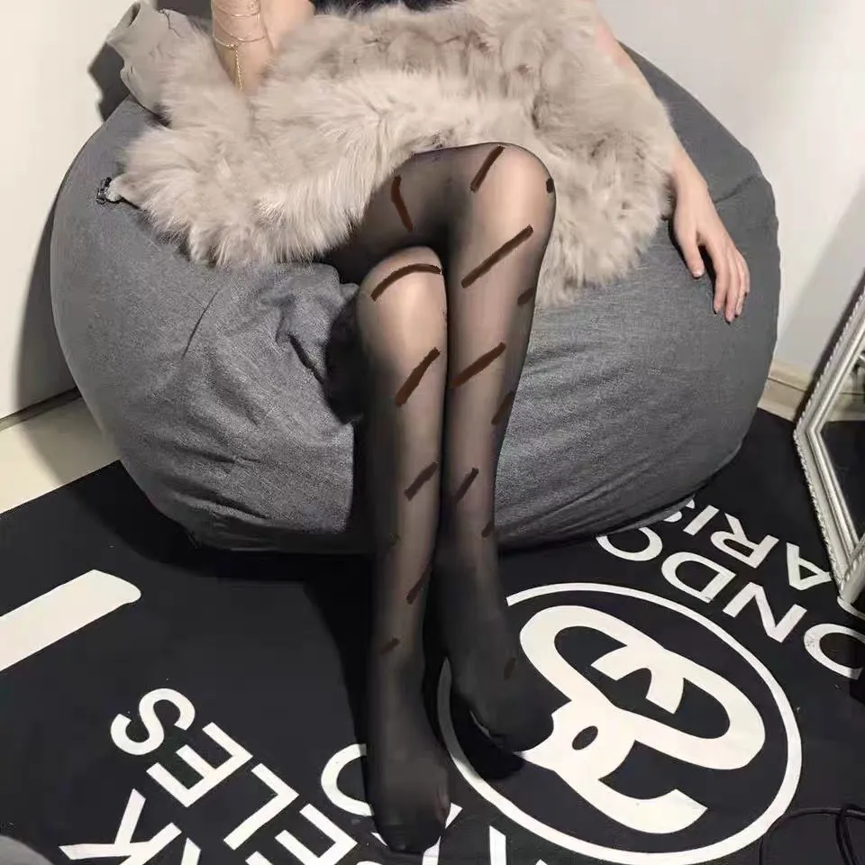 Sexy Women Stocking Black Lady Classic Letter Pattern Women`s Socks High Quality Hosiery One Size Hot Sale Tights