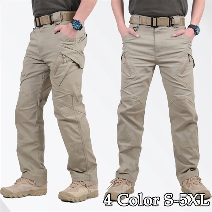 Pantaloni cargo leggeri da uomo Pantaloni militari a tasche multiple traspiranti elastici Pantaloni da jogging all'aperto Pantaloni tattici 6XL 210715