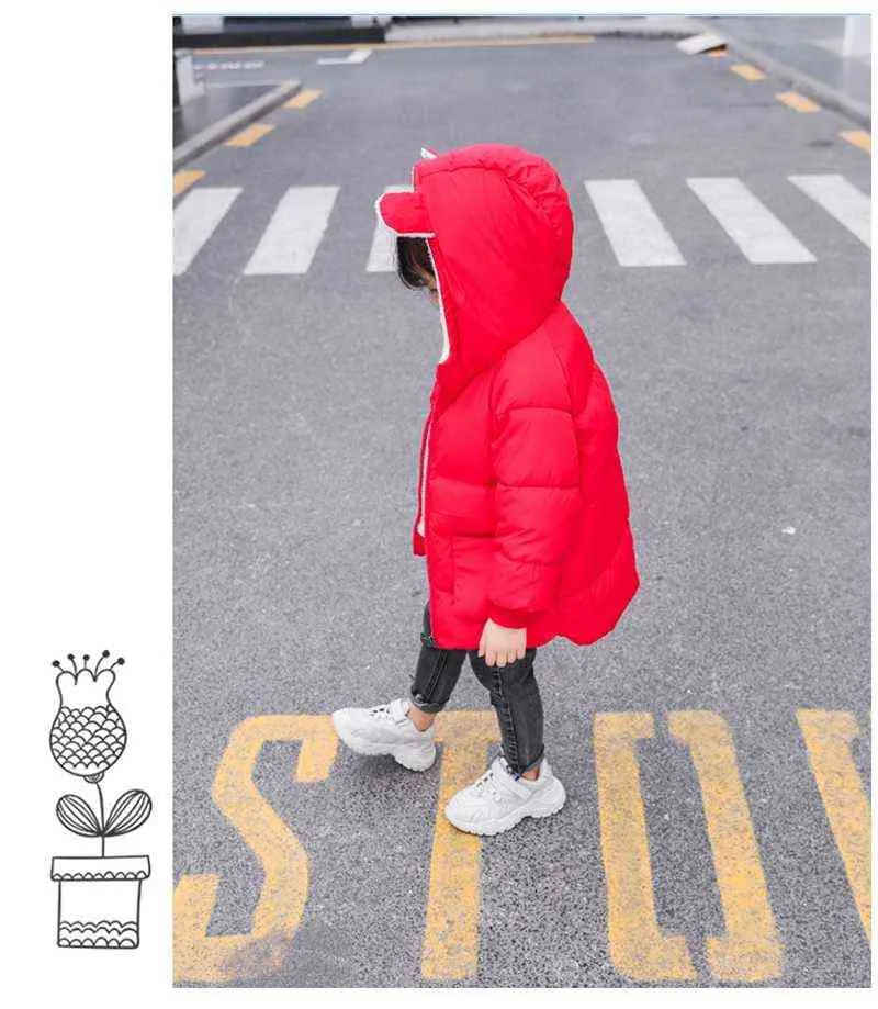 COOTELILI Fleece Winter Parkas Kids Jackets For Girls Boys Thick Velvet Pocket Children