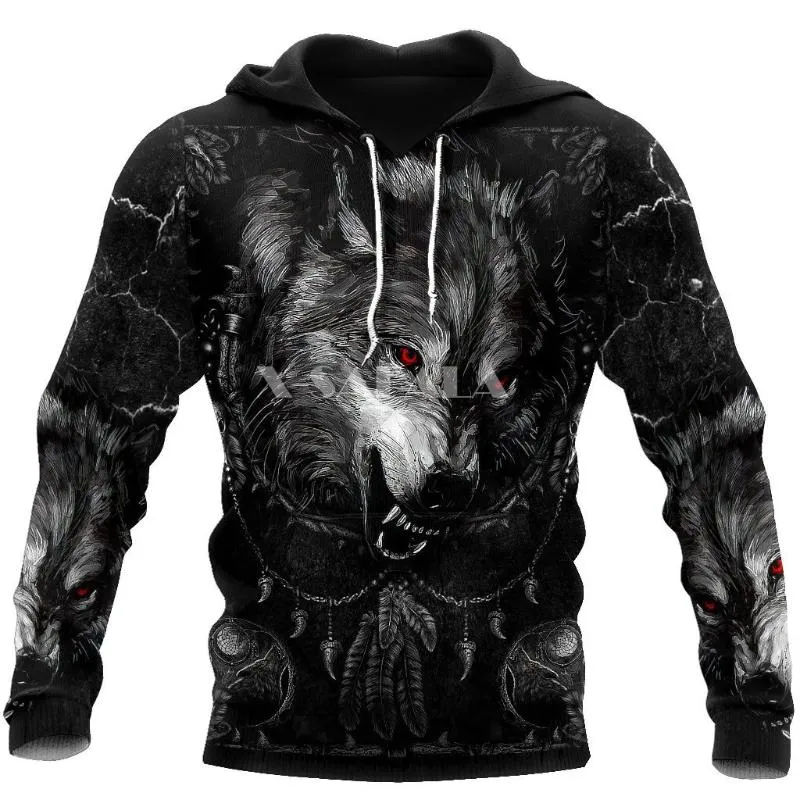 Мужские толстовки толстовки кофты родного темного черного волка животное 3D полный печать размер XS-7XL Hoodie мужчина женщин Harajuku Toowwear молния пуловер пот