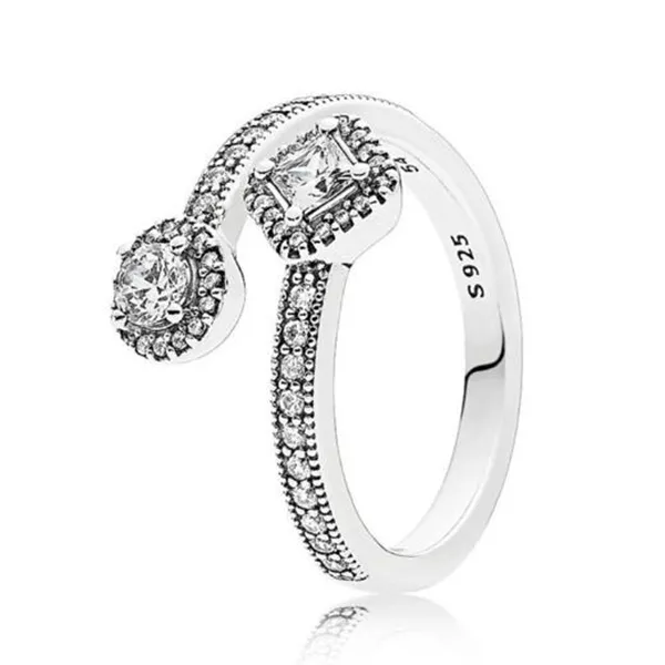925 Sterling Silber Pan Ring Zirkonia Abstrakte Eleganz Ring Für Frauen Hochzeit Party Geschenk Mode Schmuck X0715
