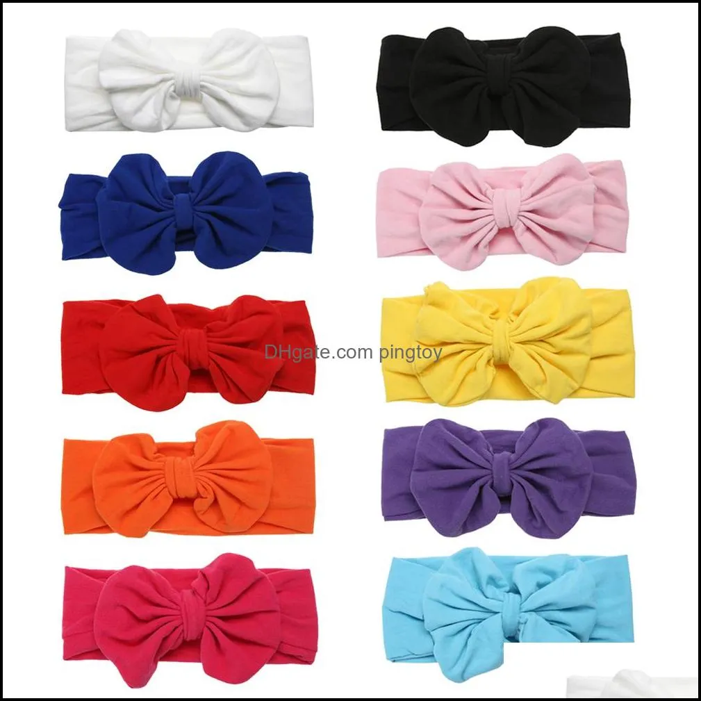 Solid Color Baby Headband Kids Girls Beautiful Bowknot Headband Cute Stretchable Headwear Hairband