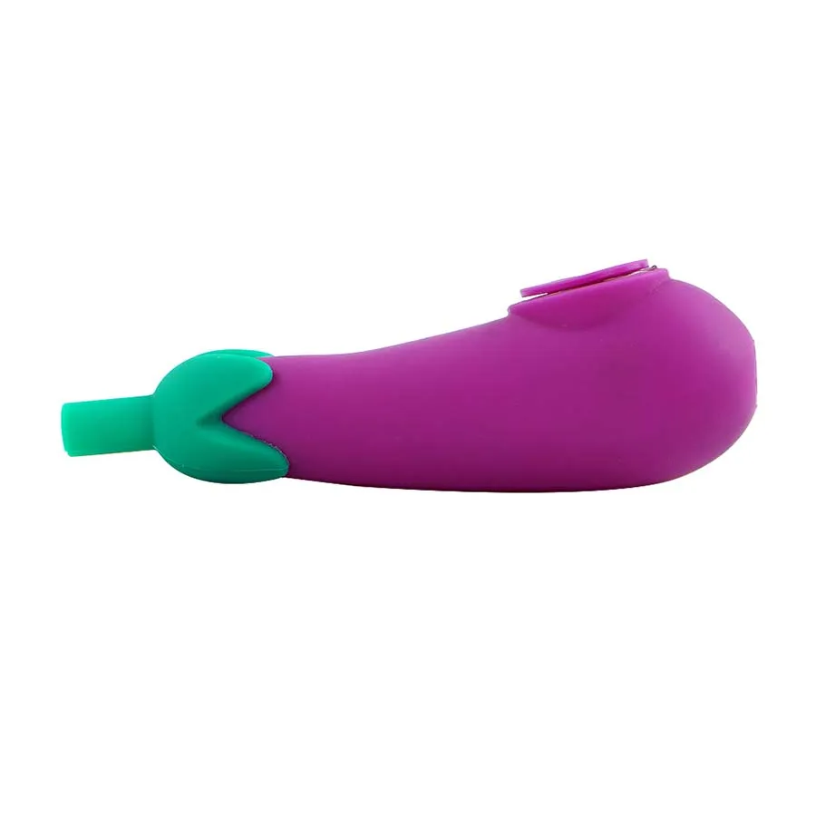 Eggplant smoking pipes hand pipe 3.9 inch silicone bong smoke bongs tobacco green/purple cigarette holder