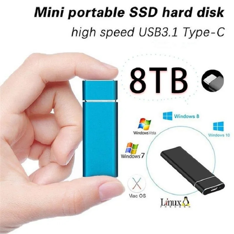 외부 하드 드라이브 M.2 드라이브 휴대용 HD 외부 1TB 2TB 4TB USB3.0 스토리지 SSD EXTERNE HDD 8TB EXTERALEXTERNAL