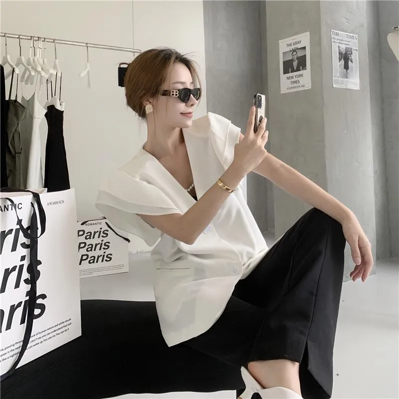 売り出し激安 レディーススーツブレザーノースリーブ女性とジャケットの女性レディレディースブレザーファッションスタイルスーツlotus Leaf Sleevesコート 売り出し銀座 Roebuckbuilders Com