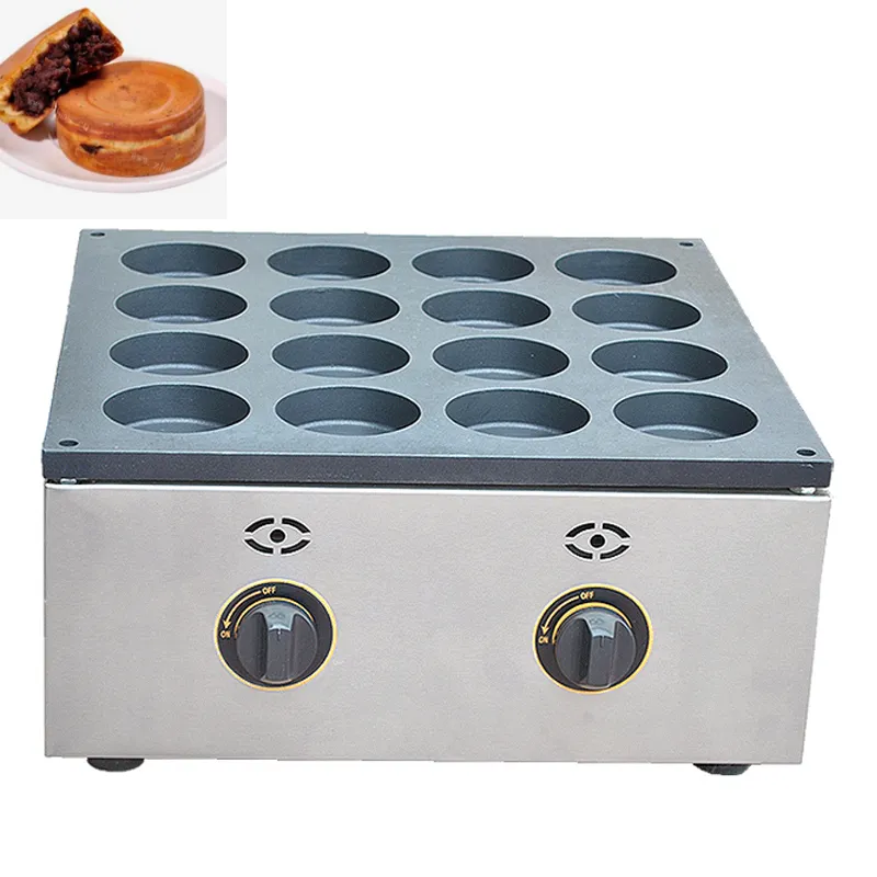 2800Pa Red Bean Cake Maker Commercial Waffle Maker Gas Eggs Roasted Hamburger Machine Kitchen Accessories 16 Holes