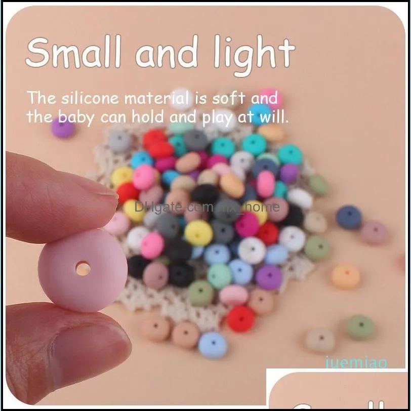 Silicone Loose Beads 15mm BPA Free Teething Bead DIY Chewlery Necklace Baby Teethers Pacifier Chain Jewelry Making