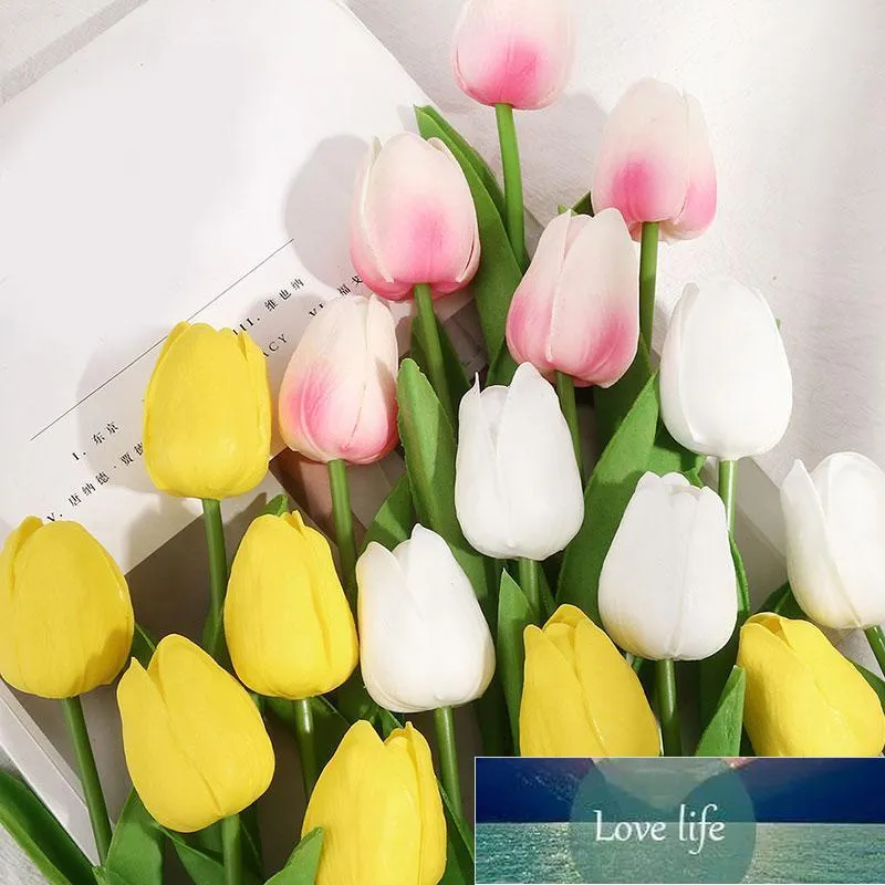 Couronnes de fleurs décoratives, belles tulipes artificielles, fournitures de décoration pour fête de mariage, ornements de jardin de maison, faux PU Durable
