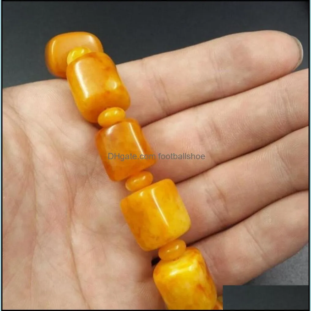 Beeswax Bucket Bead Bracelet Chicken Oil Yellow Honey Amber Men and Women Strands