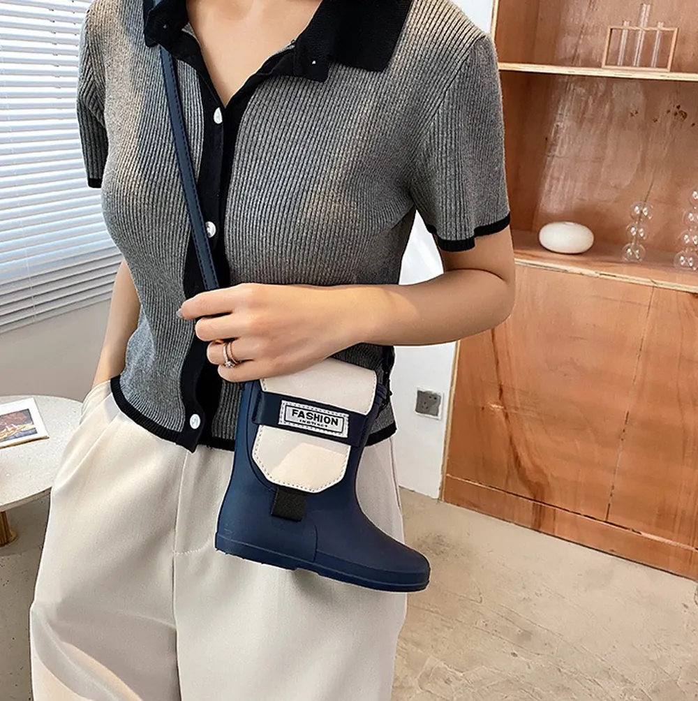 Женская сумка на плече модные дождевые ботинки Дизайн силиконовой мягкая текстура