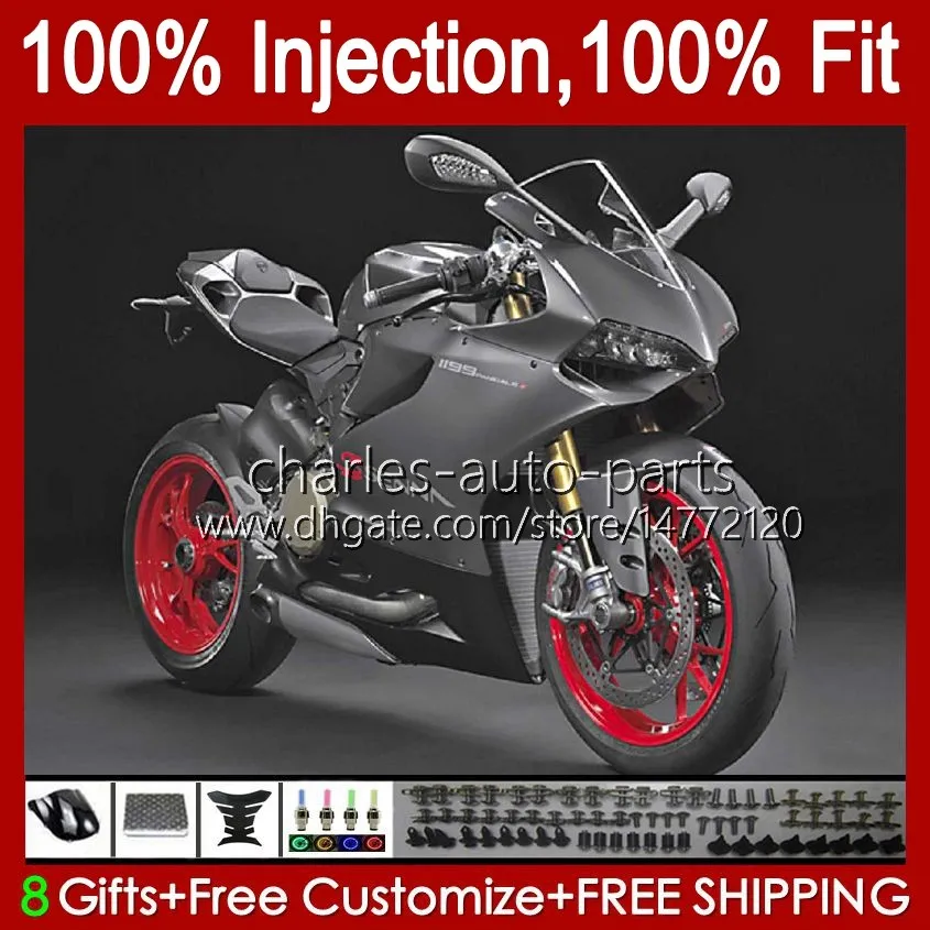 Инъекционные пресс-формы для Ducati Panigale 899S 1199S 899-1199 12-16 CUDLOWROCK 44NO.23 899 1199 S R Глянцевые серые 12 13 14 15 16 899R 1199R 2012 2013 2014 2015 2016 OEM Fairing