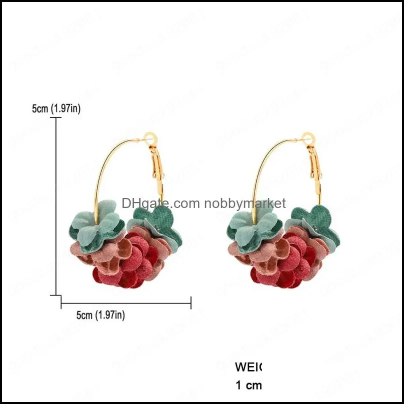 Fashion Cute Flower Geometric Hoop Earrings for Women Circle Hanging Earrings Bohemian Jewelry Spring Bijoux