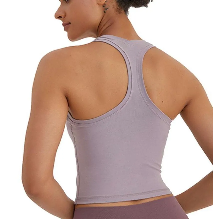 L-008 Sexy Yoga Vest Футболка Женские спортивные топы Y Style Back Сплошные цвета Мода Открытый Бег Фитнес Тренажерный зал Одежда Женское нижнее белье Рубашки