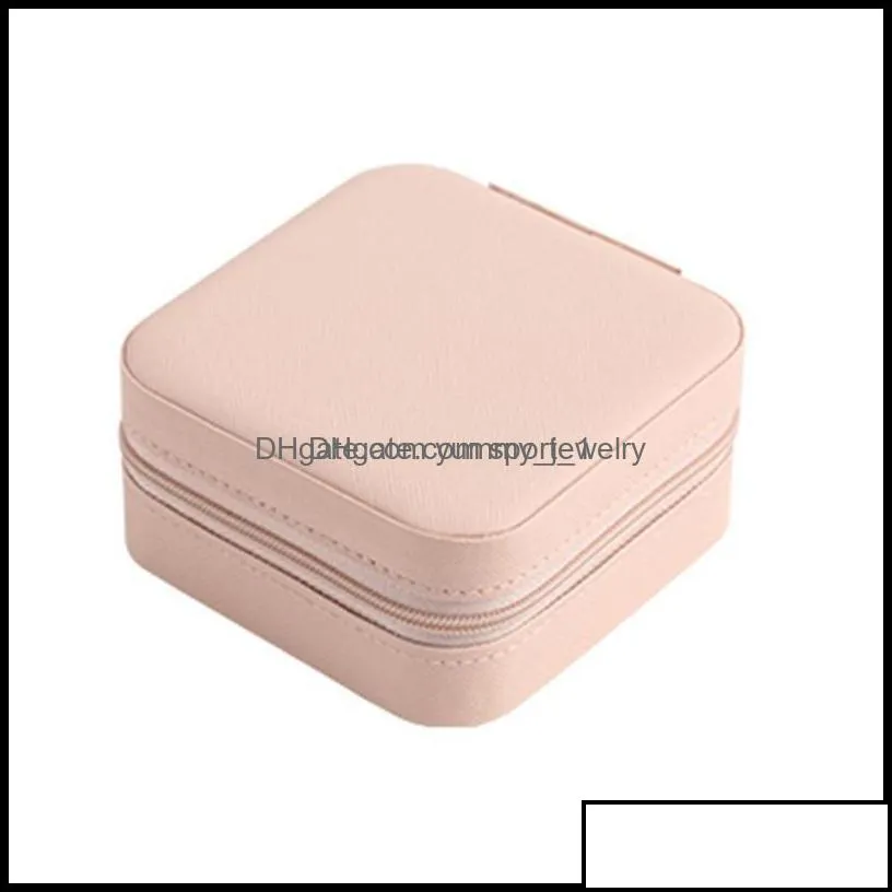 Packaging & Jewelry Box Portable Travel Storage Boxes Organizer Pu Leather Display Cases For Necklace Earrings Ring Jewellery Holder Case