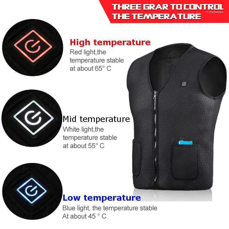 Gilet da motociclista Batteria elettrica Riscaldamento USB Senza maniche Giacca sportiva da esterno riscaldata invernale Unisex Ciclismo Racing Back Armor1