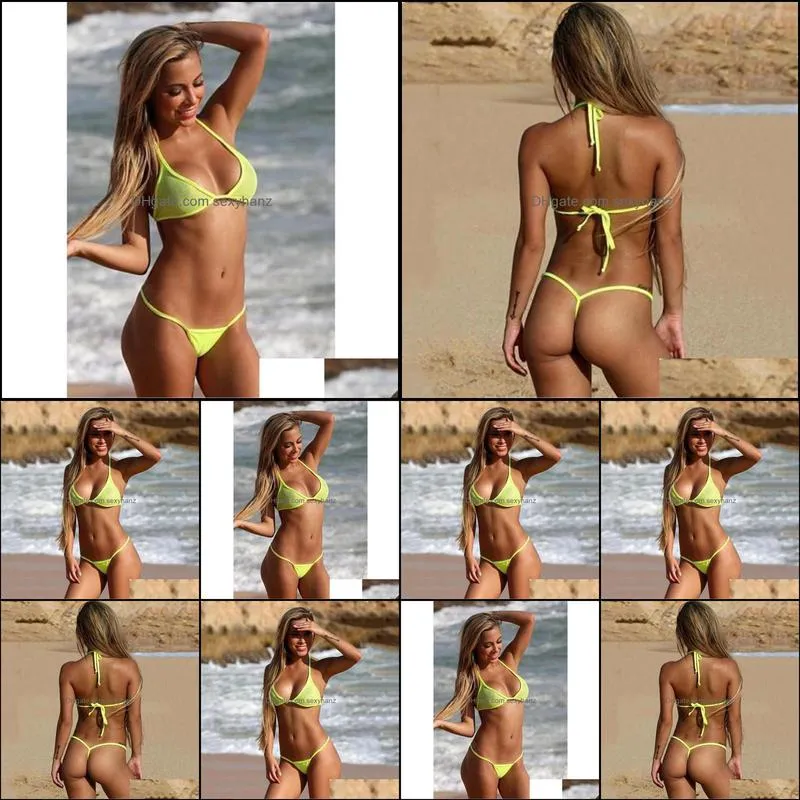 Women`s Swimwear Micro Bikini 2021 Sexy Lace Triangle Simple Mini Thong Buttocks Girl Beach Spa Women Swimsuit Biquini Bikinis