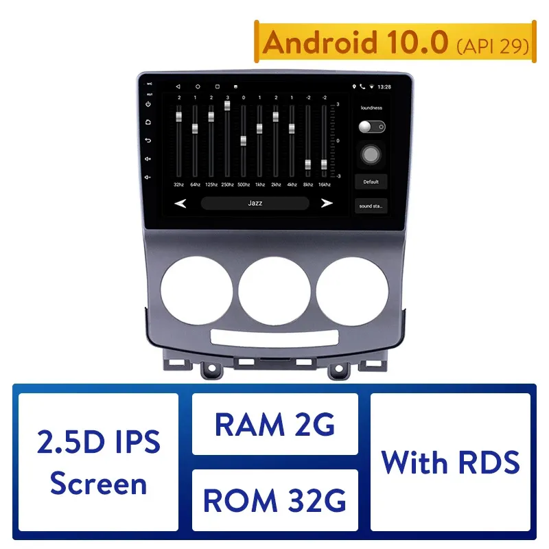 Araba DVD GPS Radyo Stereo Kafa Ünitesi Oyuncu 2005-2010 Eski Mazda 5 9 inç Android 10.0 RAM 2GB Rom 32GB