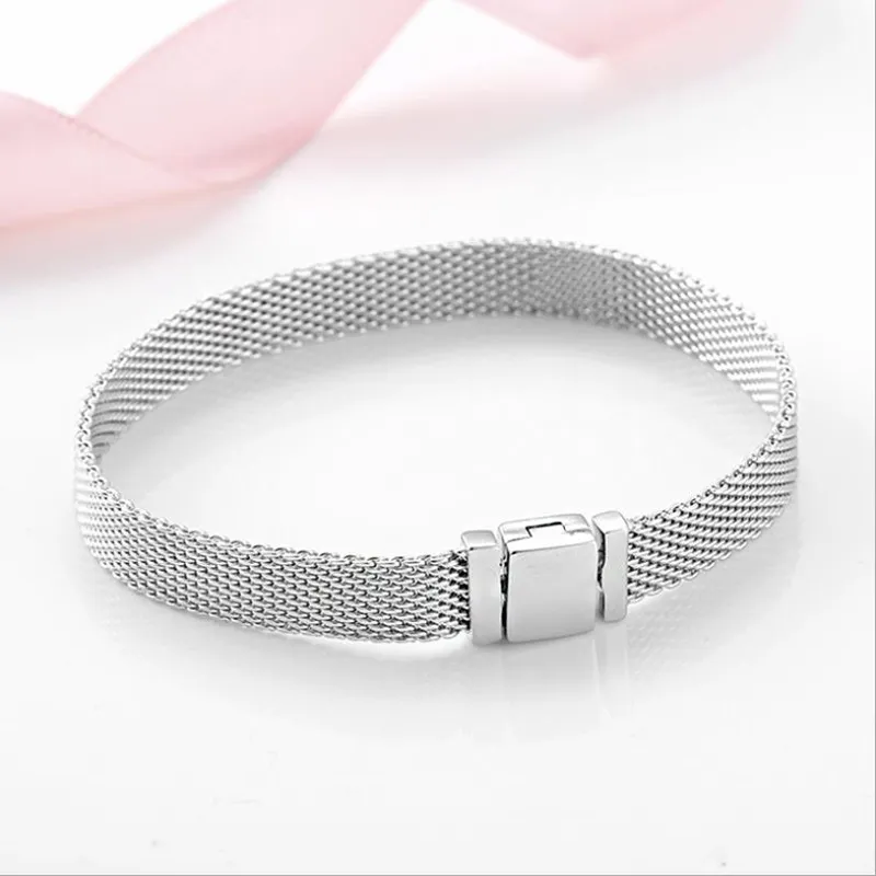 Women Mesh Charm Bracelets 925 Silver Top Quality Luxury Designer Fine Jewelry Fit Beads Charms European Style Lady Gift With Original Box2117908