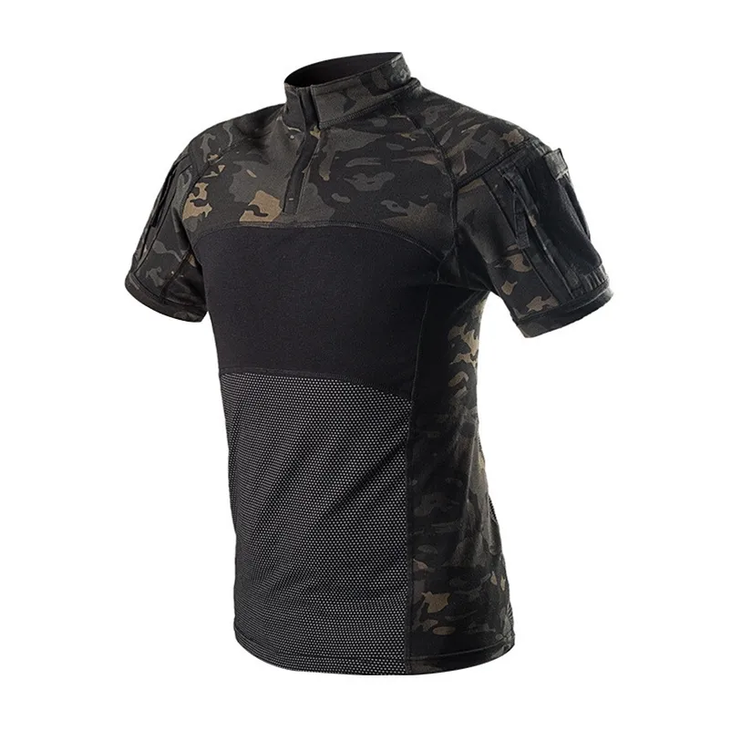 Military Army T-Shirt Men's Short Sleeve Camouflage Tactical Shirt Male SWAT Hunt Combat Multicam Camo Short Sleeve T Shirt 210726