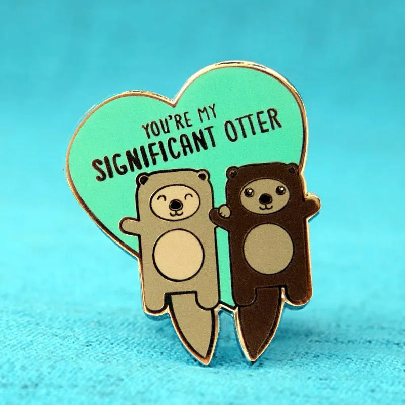 Pins, Brooches Otters Significant Holding Hands Friendship Enamel Brooch Pins Badge Lapel Alloy Fashion Jewelry Accessories Gifts